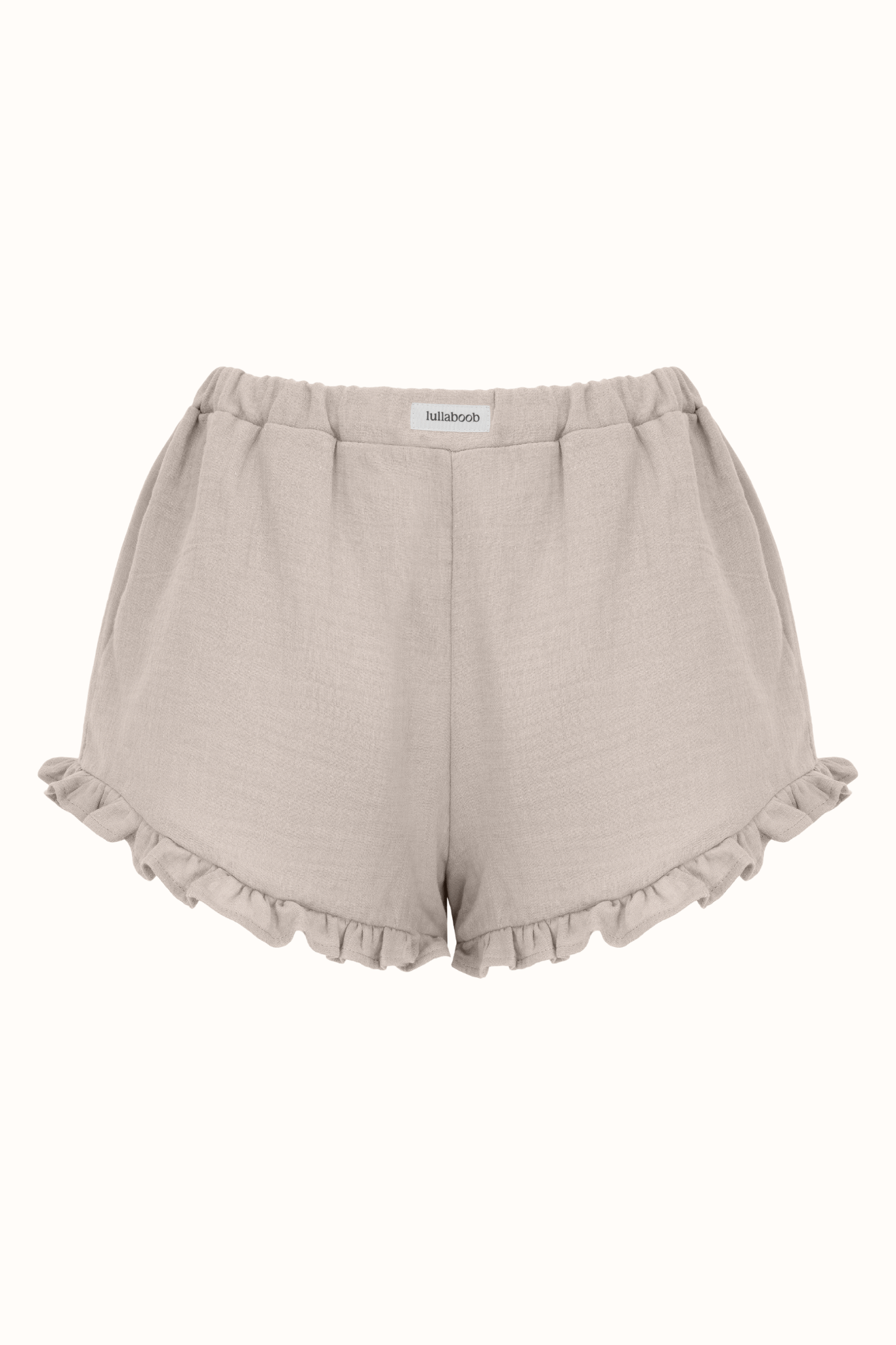 Short post-partum en mousseline Victoria avec volants - Beige