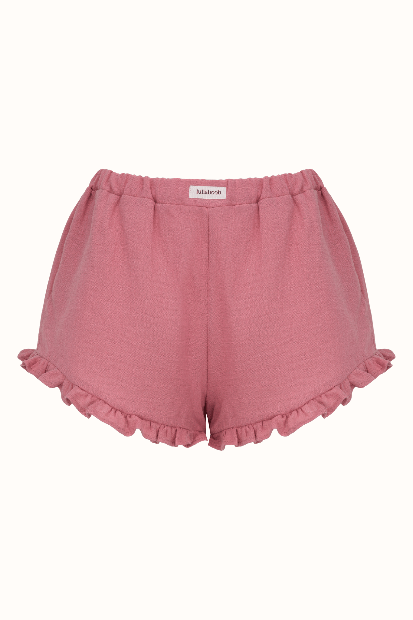 Victoria's muslin shorts with a Retro pink frill - lullaboob